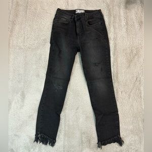Free People black wash jean. Size 28.